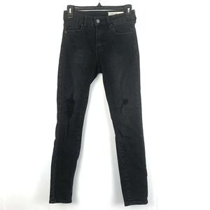pistola black high waisted distressed skinny jeans 25